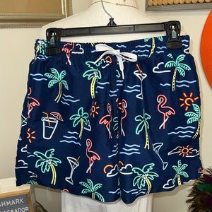 Chubbies Swim Trunks Blue With Neon Lights